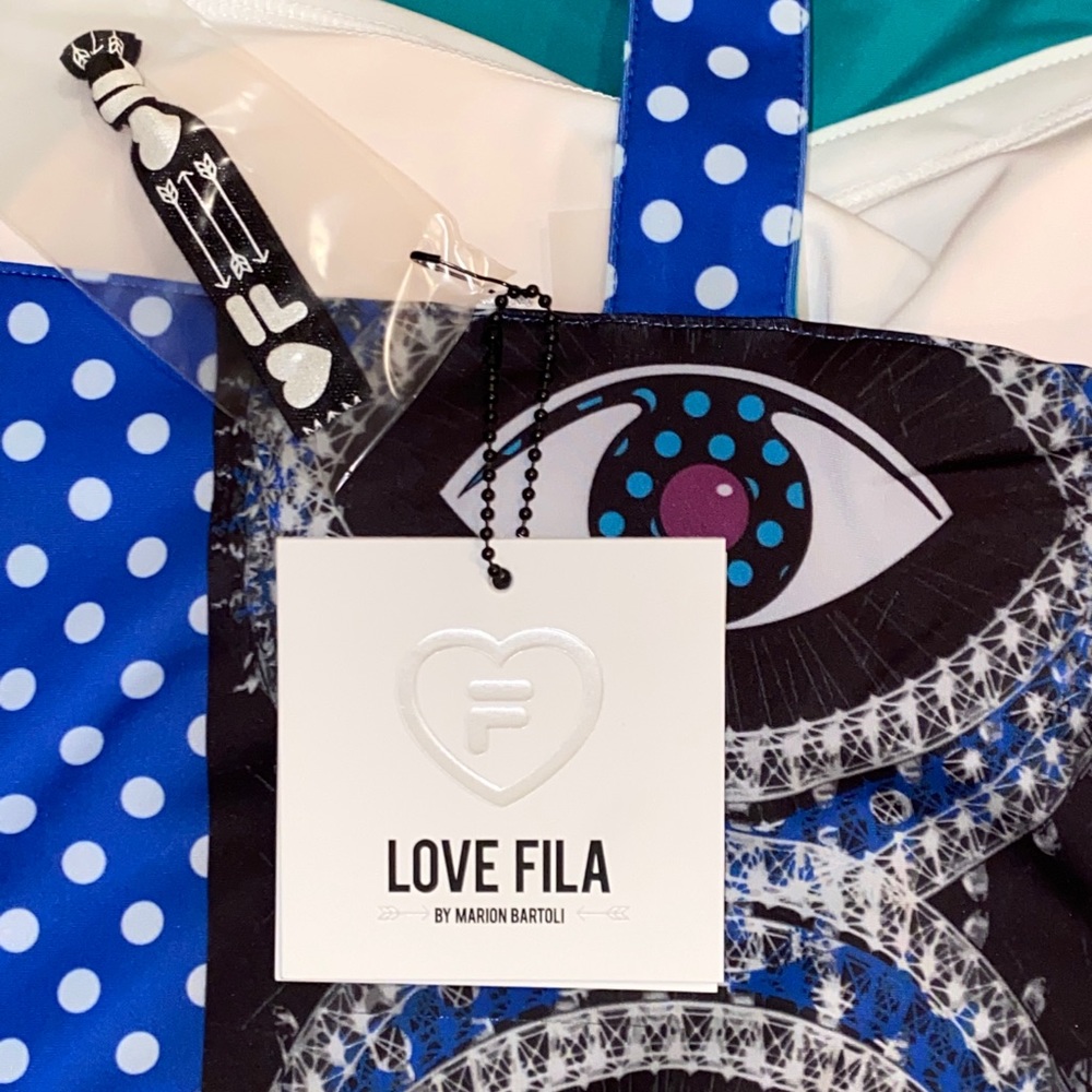 Fila Evil Eye Preppy Tank Top Atleisure Polka Dot Tennis PickleBall Size S M New - Picture 10 of 16